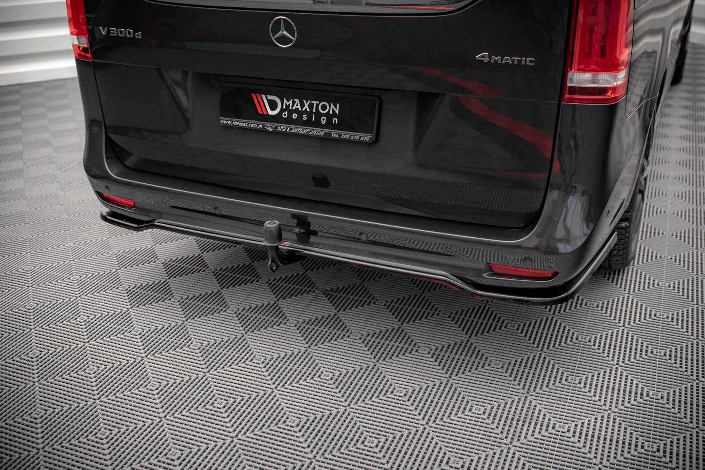 Mittlerer Diffusor Heck Ansatz DTM Look für Mercedes-Benz V-Klasse AMG-Line W447 Facelift Carbon Look