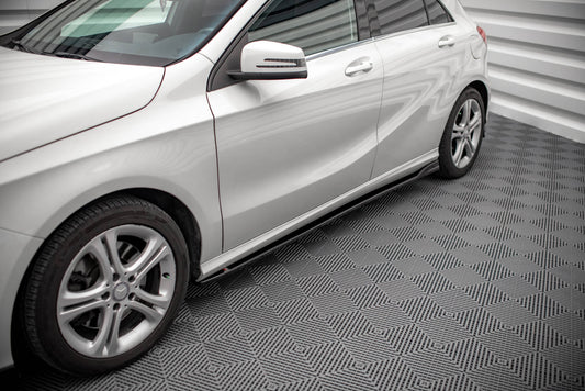 Seitenschweller Ansatz für V.1 für Mercedes-Benz A W176 Carbon Look