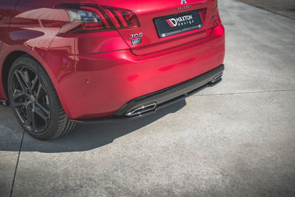Mittlerer Diffusor Heck Ansatz für Peugeot 308 GT Mk2 Facelift schwarz matt