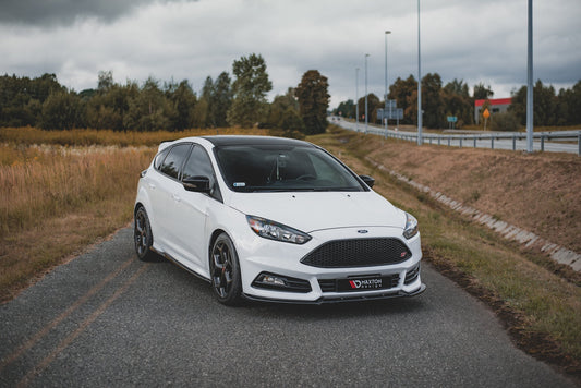 Front Ansatz V.4 für Ford Focus ST Mk3 Facelift schwarz Hochglanz