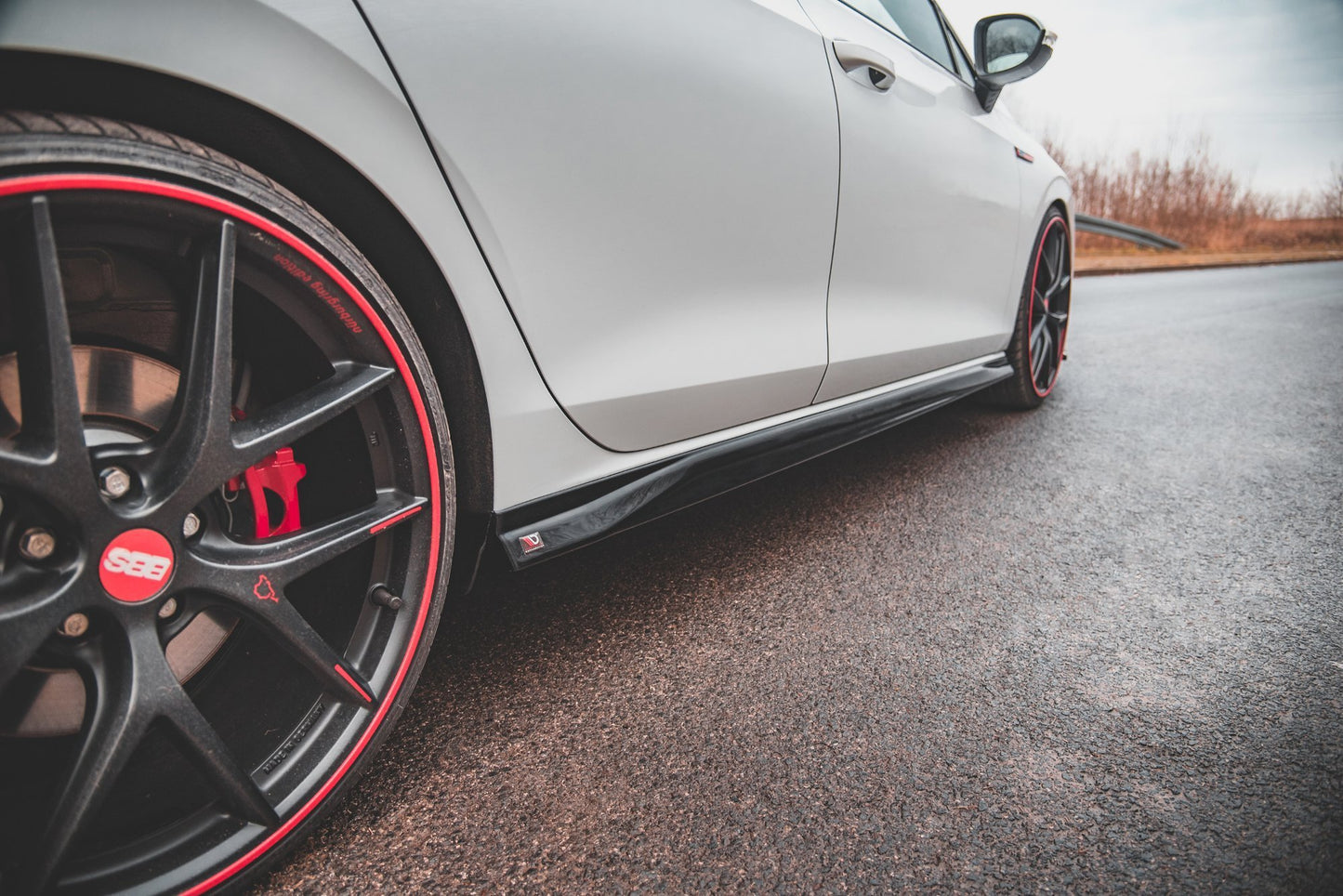 Seitenschweller Ansatz für V.3 für Volkswagen Golf 8 GTI schwarz matt