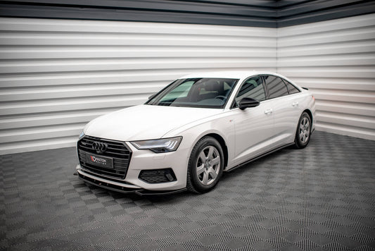 Seitenschweller Ansatz für Audi A6 C8 schwarz Hochglanz