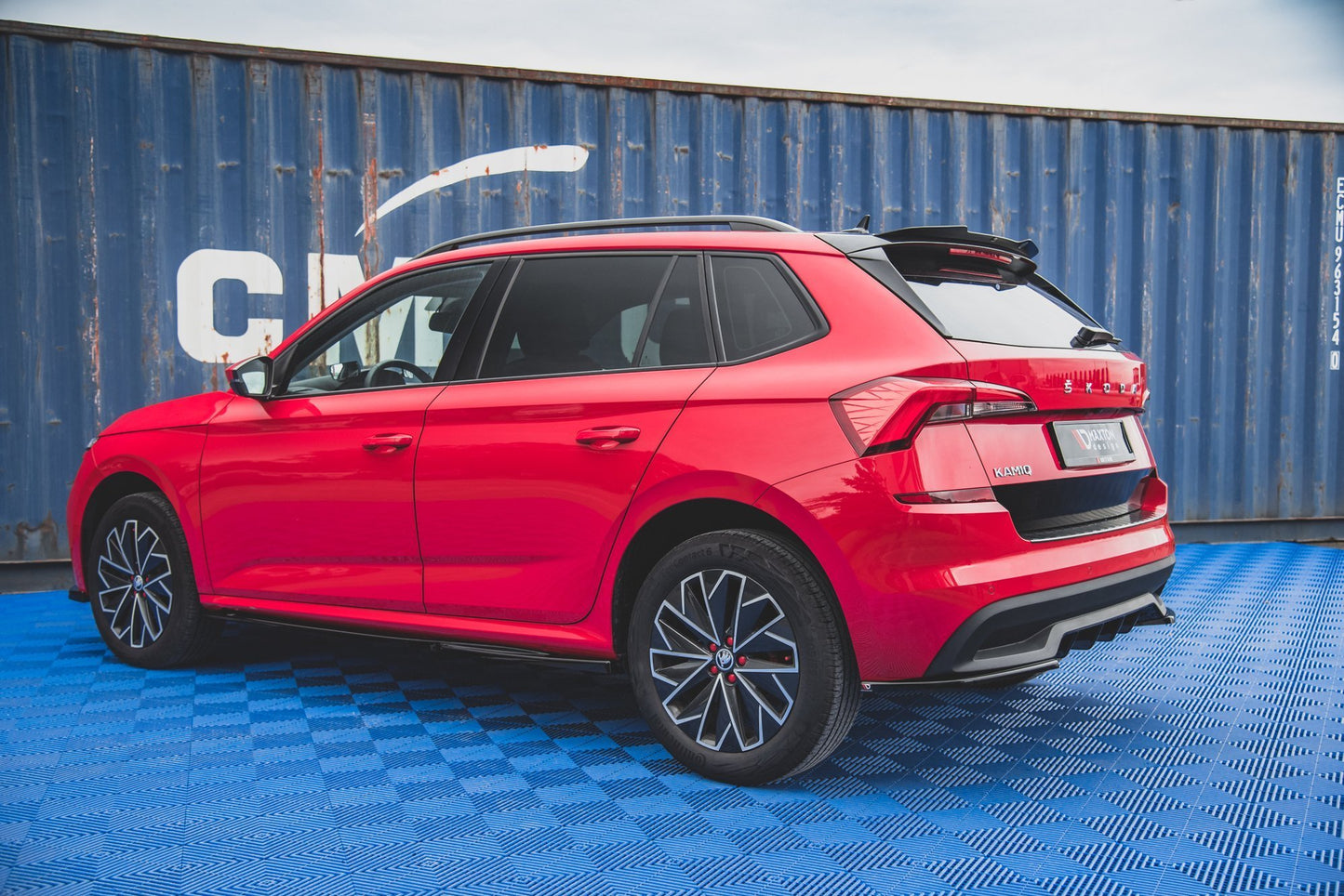 Heck Ansatz Flaps Diffusor für Skoda Kamiq schwarz matt