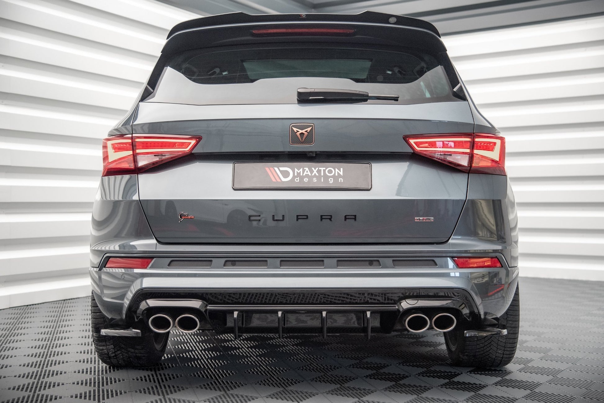 Diffusor Heck Ansatz für Cupra Ateca schwarz matt