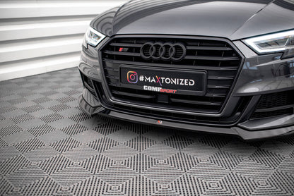 Front Ansatz V.3 für Audi S3 Sportback 8V Facelift schwarz matt