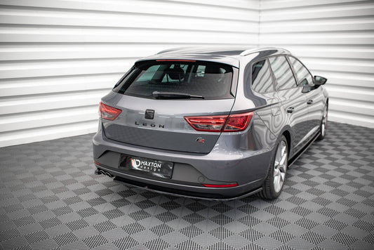 Heck Ansatz Flaps Diffusor V.1 für Seat Leon FR Sportstourer Mk3 schwarz Hochglanz