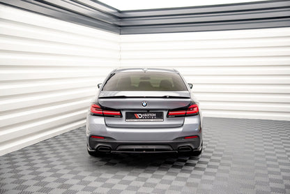 Heck Ansatz Flaps Diffusor für BMW 5er G30 Facelift M-Paket schwarz matt