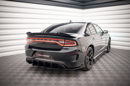 Heck Ansatz Flaps Diffusor für Dodge Charger SRT Mk7 Facelift schwarz Hochglanz
