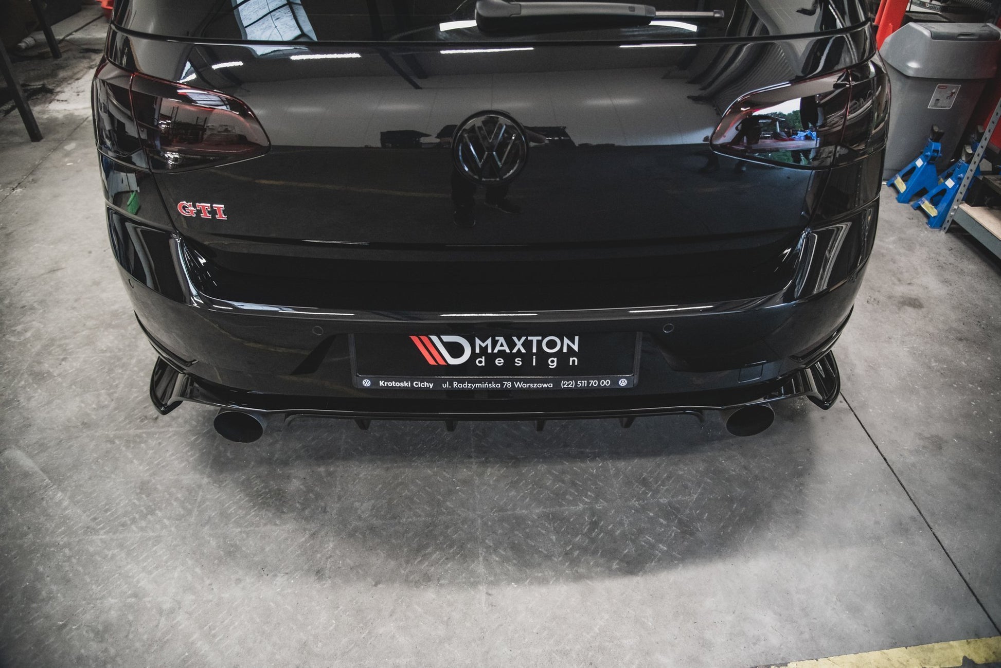 Heck Ansatz Flaps Diffusor für VW Golf 7 GTI TCR schwarz matt