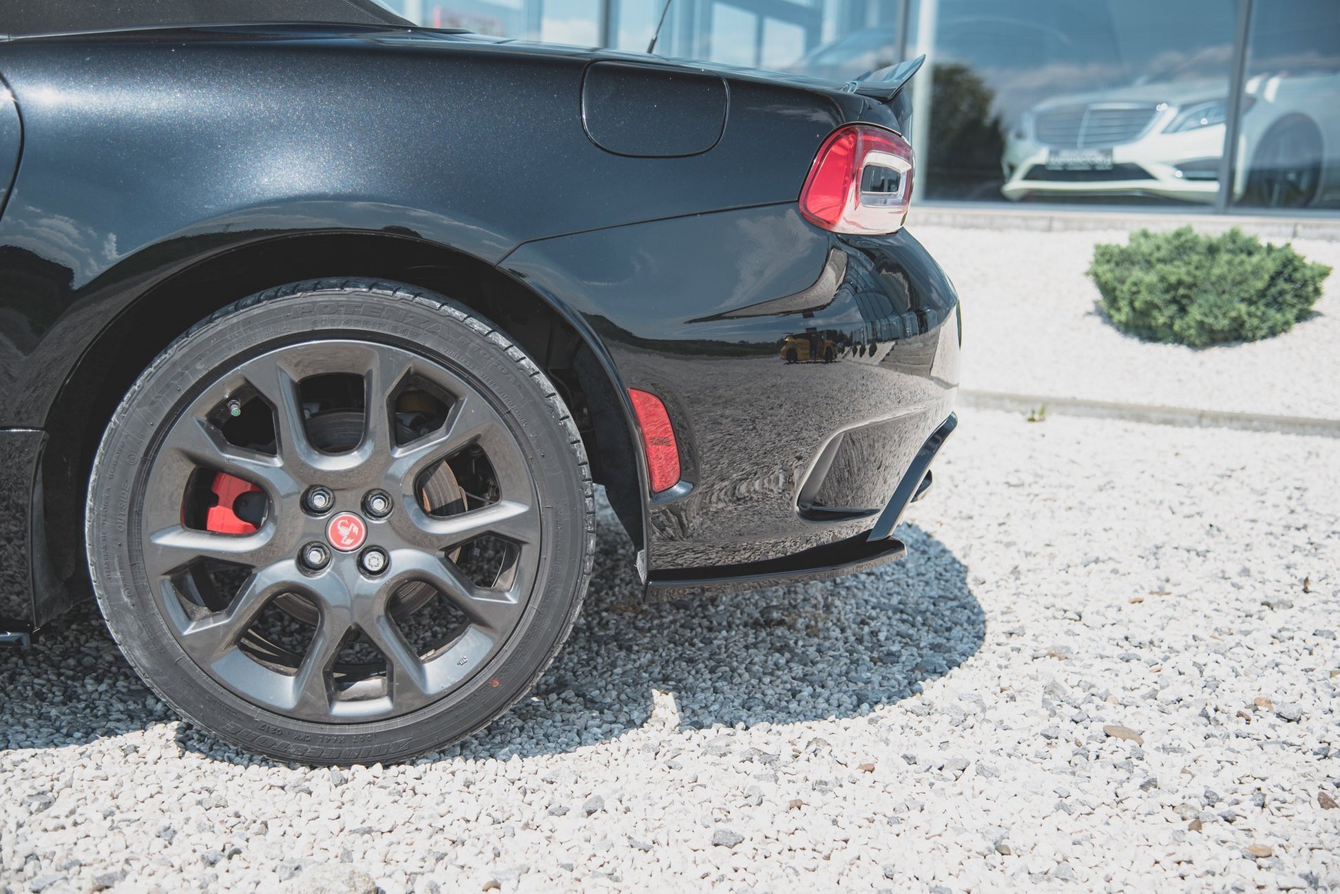 Heck Ansatz Flaps Diffusor für Fiat 124 Spider Abarth Carbon Look