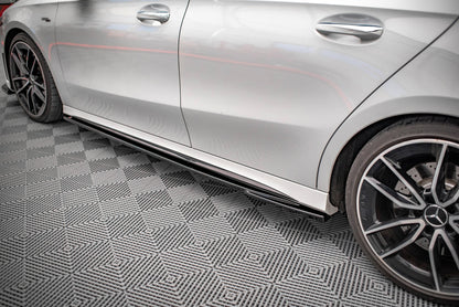 Seitenschweller Ansatz für V.2 für  Mercedes A35 AMG / AMG-Line W177  schwarz Hochglanz