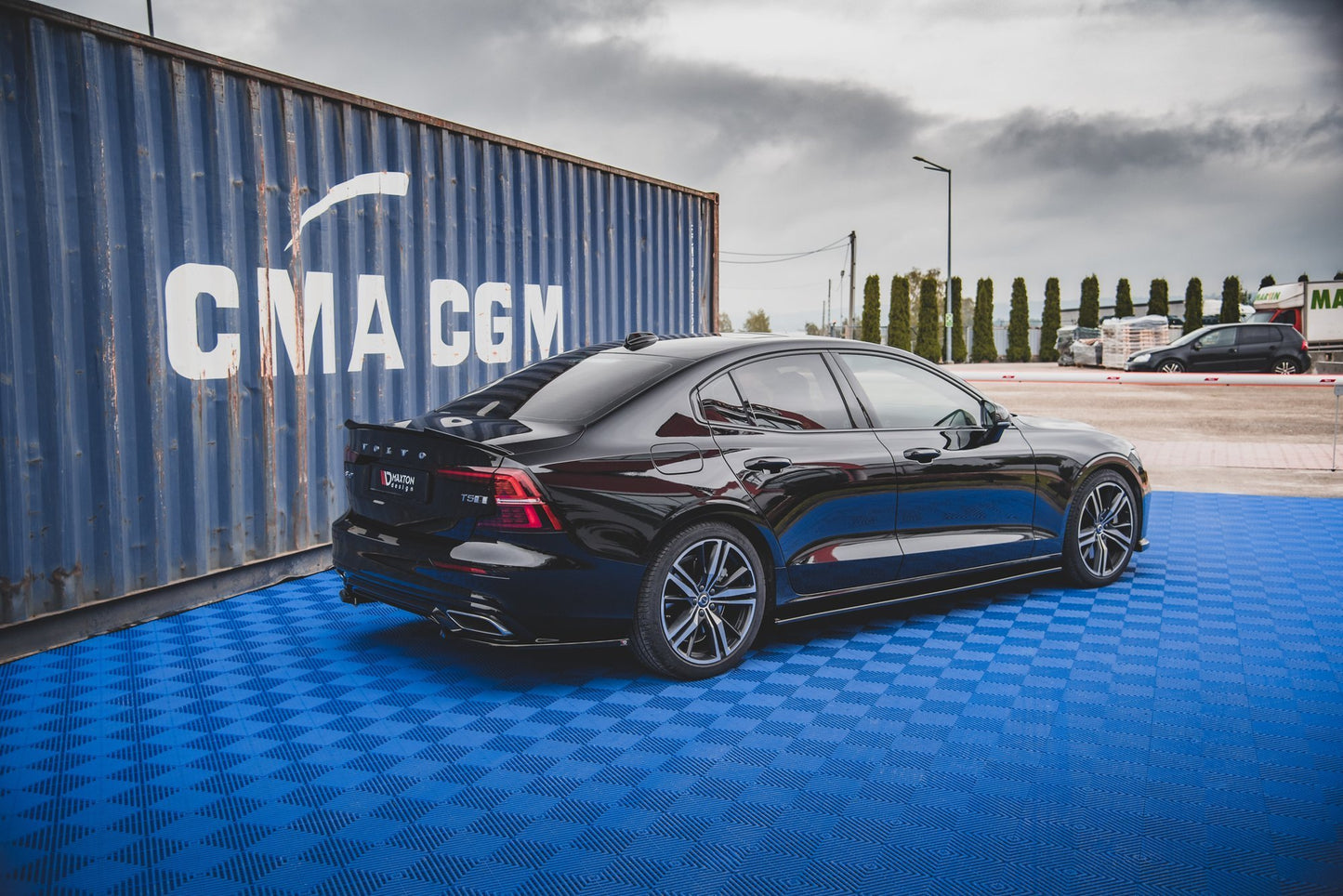 Seitenschweller Ansatz für V.2 für Volvo S60/V60 R-Design Mk3 schwarz matt