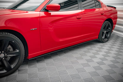 Seitenschweller Ansatz für Dodge Charger RT Mk7 Facelift schwarz matt