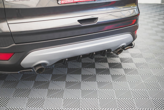 Diffusor Heck Ansatz für Ford Escape Mk3 schwarz Hochglanz