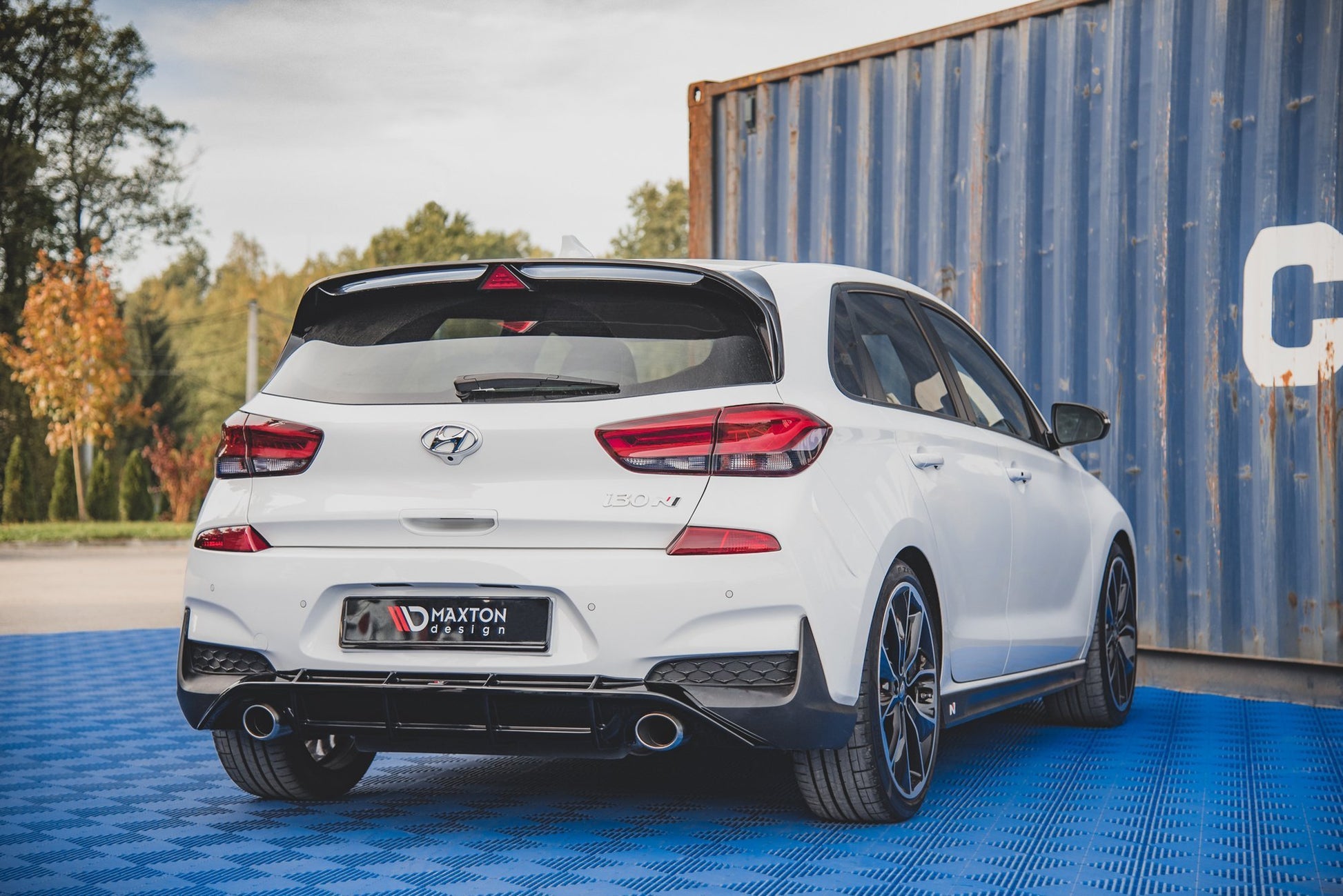 Diffusor Heck Ansatz V.3 für Hyundai I30 N Mk3 Hatchback Carbon Look