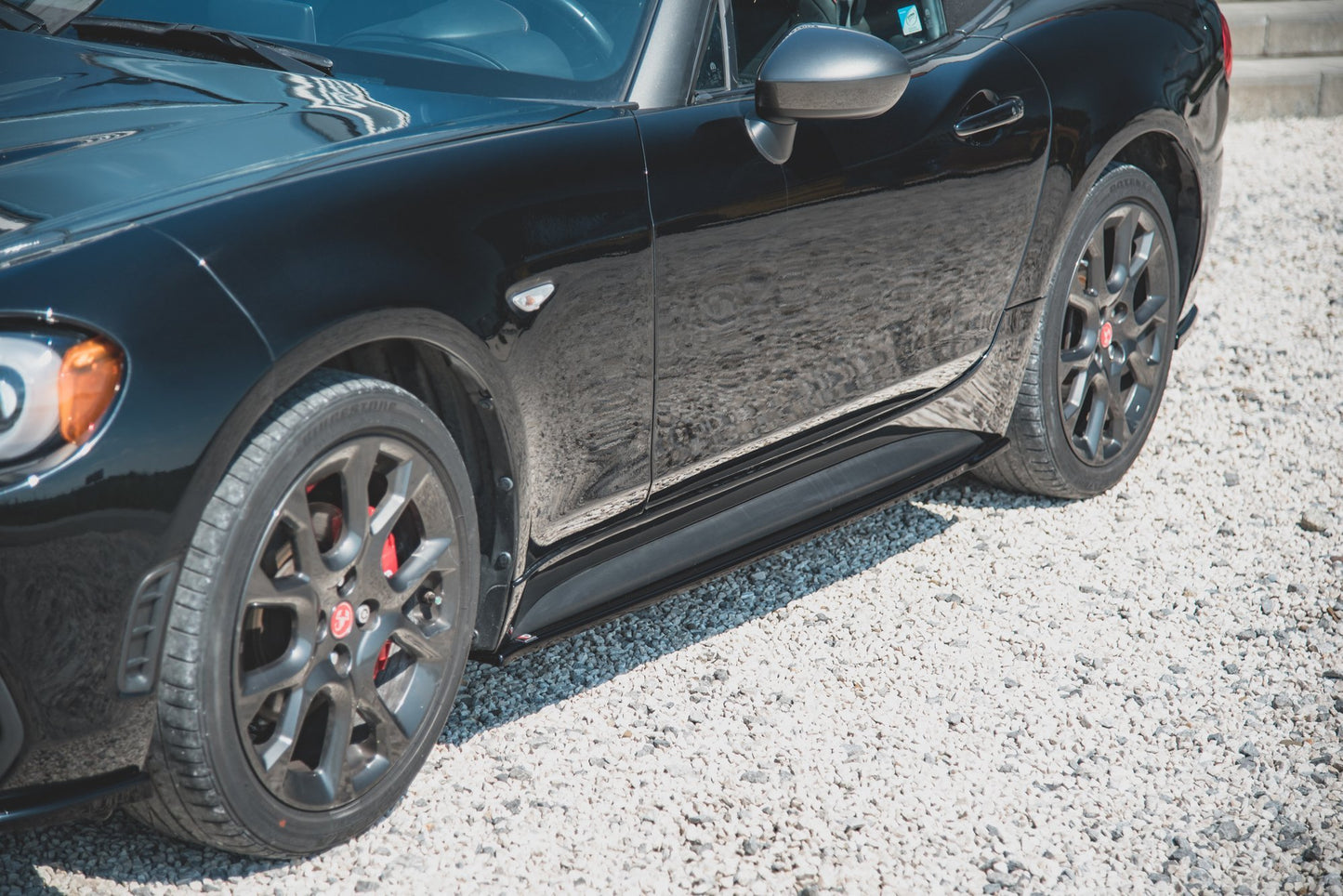 Seitenschweller Ansatz für Fiat 124 Spider Abarth schwarz matt