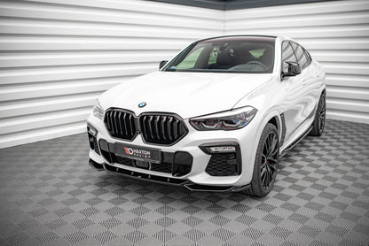 Front Ansatz V.1 für BMW X6 M-Paket G06 schwarz Hochglanz