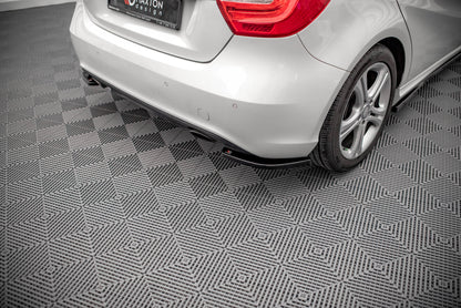 Heck Ansatz Flaps Diffusor V.2 für Mercedes-Benz A W176 schwarz Hochglanz