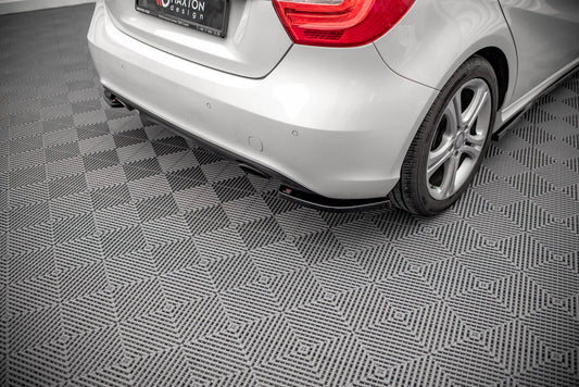 Heck Ansatz Flaps Diffusor V.2 für Mercedes-Benz A W176 schwarz Hochglanz