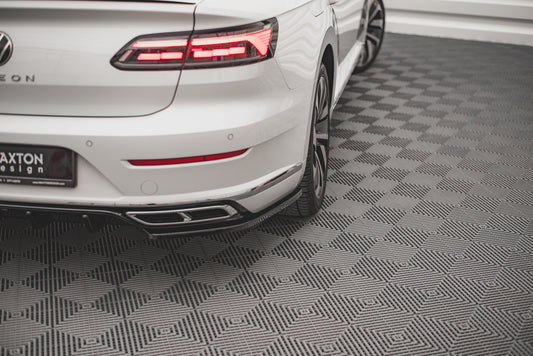 Heck Ansatz Flaps Diffusor für Volkswagen Arteon R-Line Facelift schwarz Hochglanz
