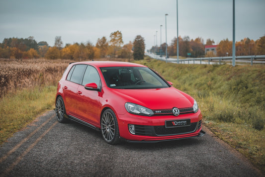 Robuste Racing Front Ansatz V.3 für passend +Flaps für Volkswagen Golf GTI Mk6 schwarz Hochglanz