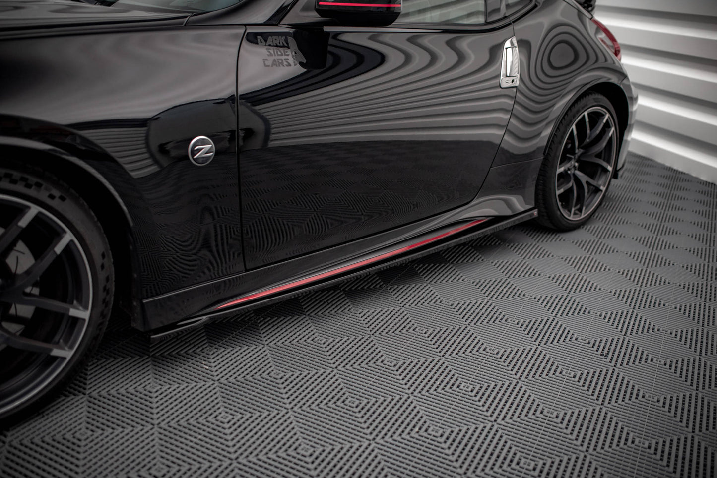 Seitenschweller Ansatz für V.1 für Nissan 370Z Nismo Facelift schwarz Hochglanz