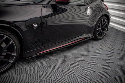 Seitenschweller Ansatz für V.1 für Nissan 370Z Nismo Facelift schwarz Hochglanz