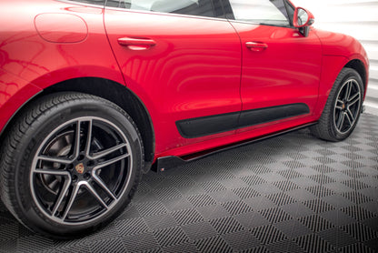 Seitenschweller Ansatz für Porsche Macan Mk1 Facelift schwarz Hochglanz