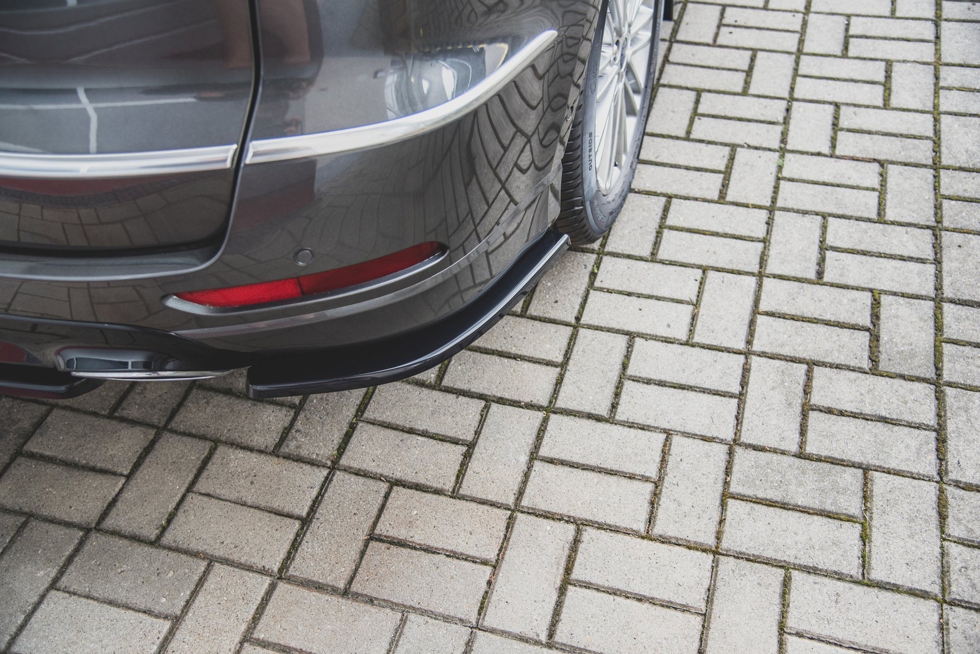 Heck Ansatz Flaps Diffusor für Ford S-Max Vignale Mk2 Facelift Carbon Look