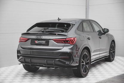 Mittlerer Diffusor Heck Ansatz DTM Look für Audi Q3 Sportback S-Line Carbon Look