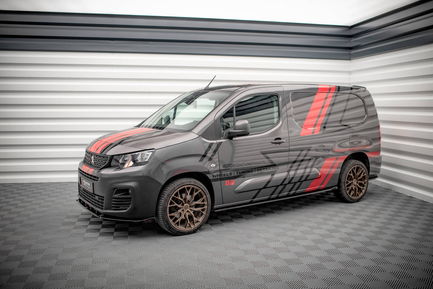 Seitenschweller Ansatz für Peugeot Partner Maxi Mk3 Carbon Look