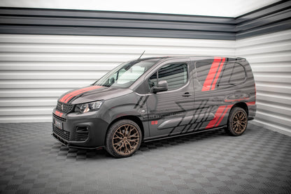 Seitenschweller Ansatz für Peugeot Partner Maxi Mk3 Carbon Look