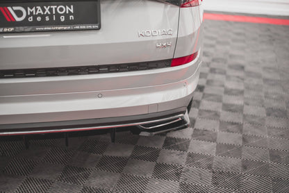 Heck Ansatz Flaps Diffusor für Skoda Kodiaq Mk1 Sportline Carbon Look