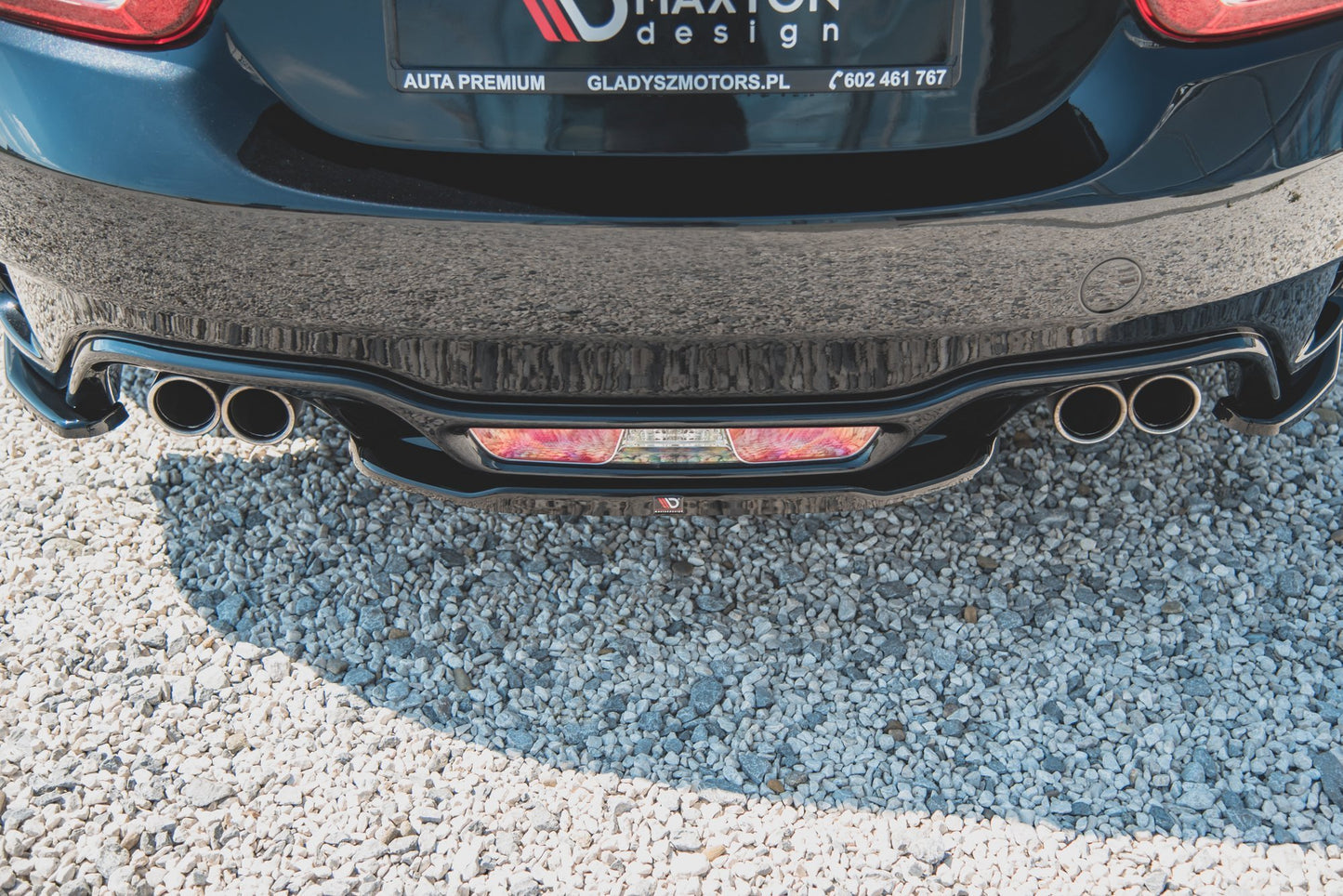 Mittlerer Diffusor Heck Ansatz für Fiat 124 Spider Abarth schwarz matt