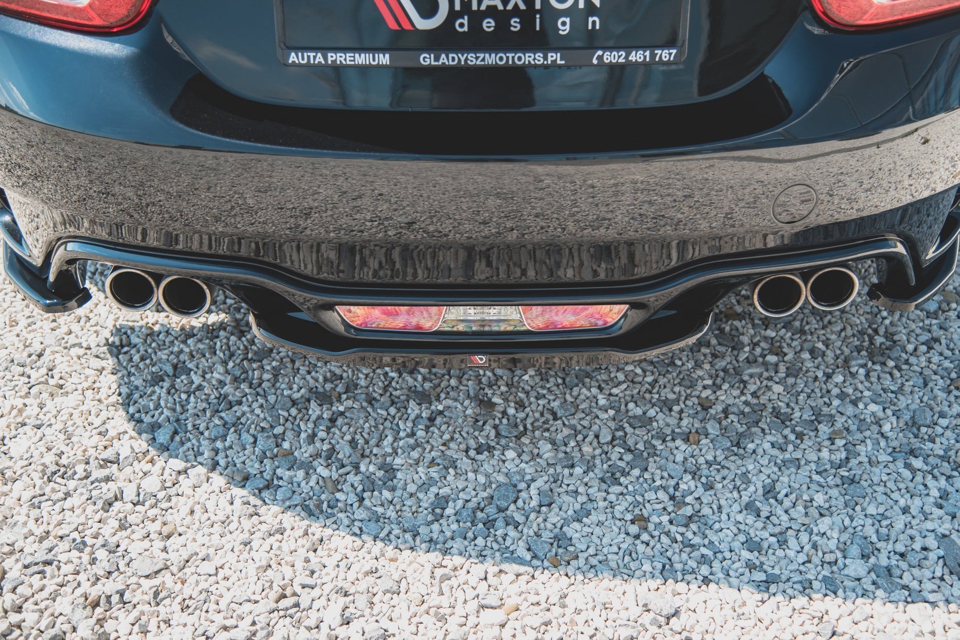 Mittlerer Diffusor Heck Ansatz für Fiat 124 Spider Abarth schwarz matt