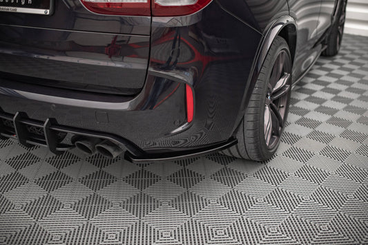 Heck Ansatz Flaps Diffusor für BMW X5 M F15 Carbon Look