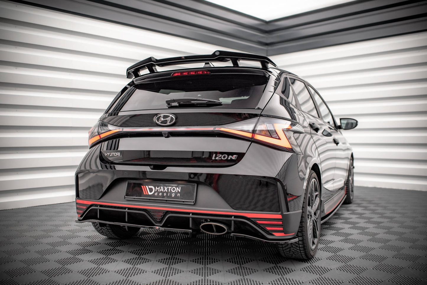 Spoiler CAP für Hyundai I20 N Mk3 schwarz Hochglanz