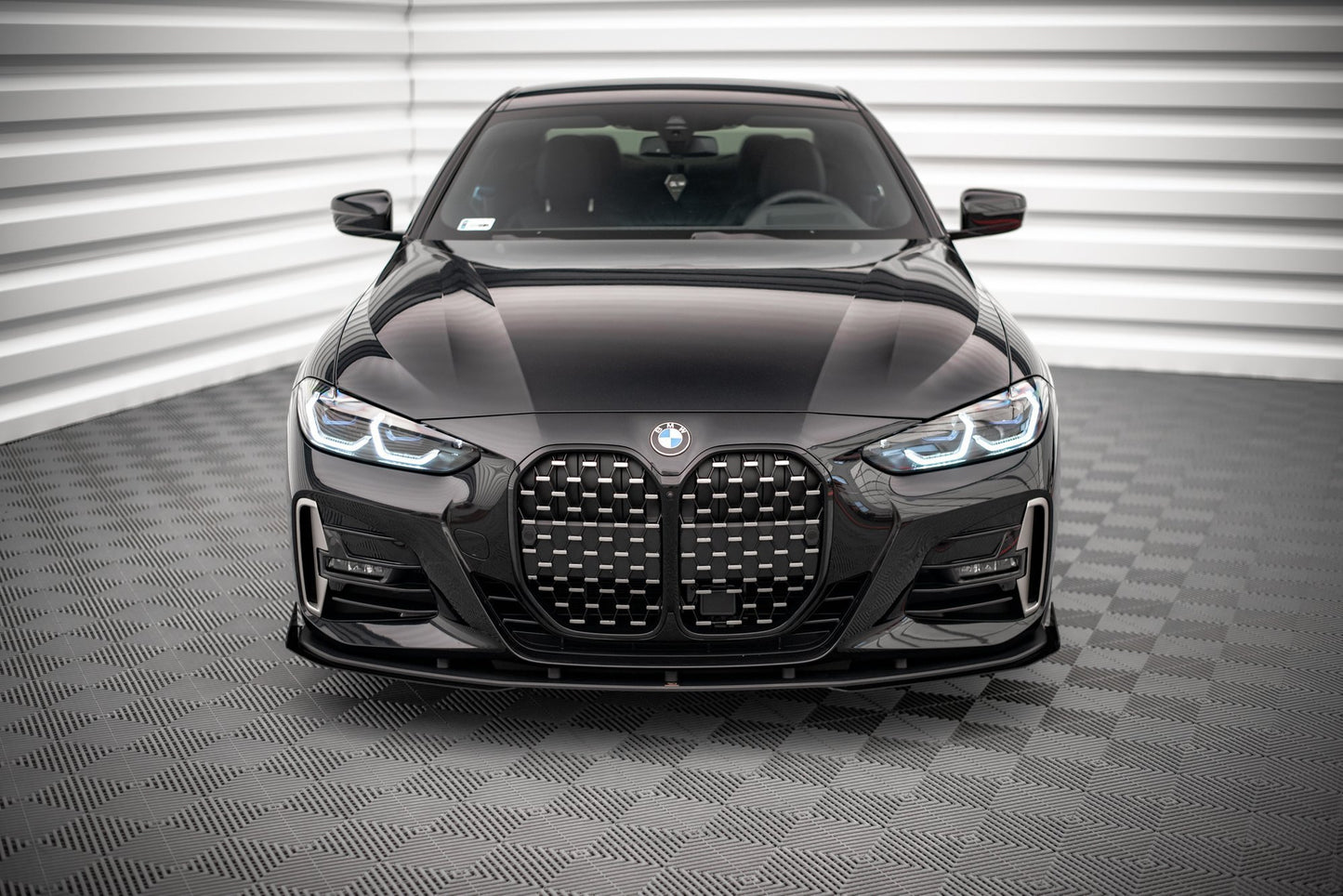 Street Pro Front Ansatz für +Flaps für BMW 4er M-Paket G22 schwarz Hochglanz