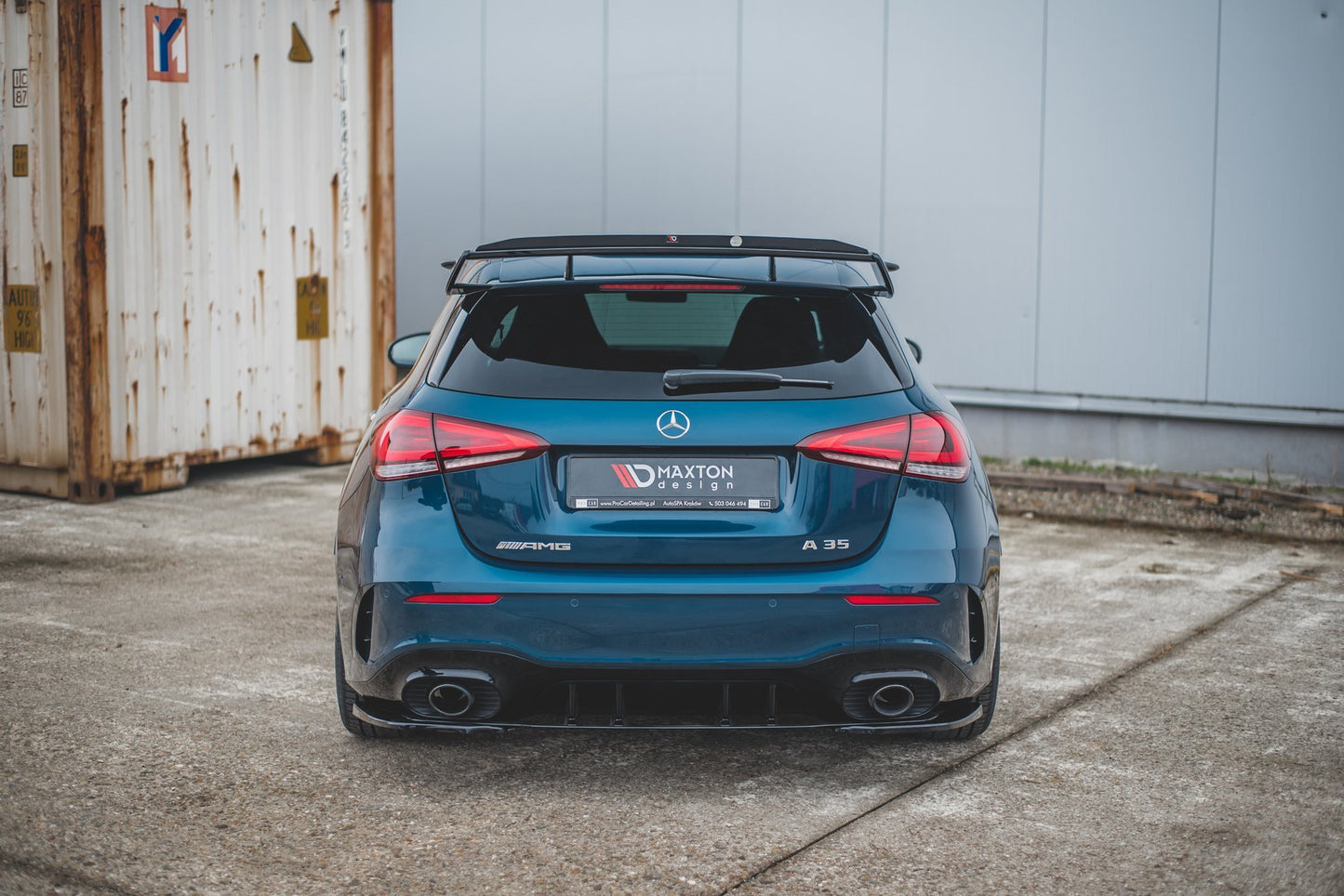 Heck Ansatz Flaps Diffusor für Mercedes A35 AMG Hatchback W177  schwarz matt