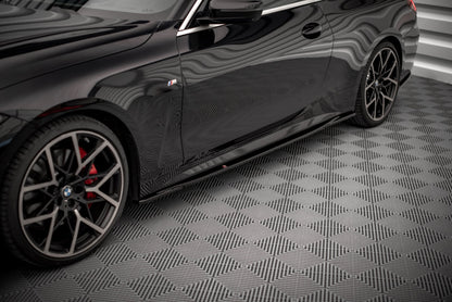 Seitenschweller Ansatz für V.3 für BMW 4er M-Paket G22 schwarz Hochglanz