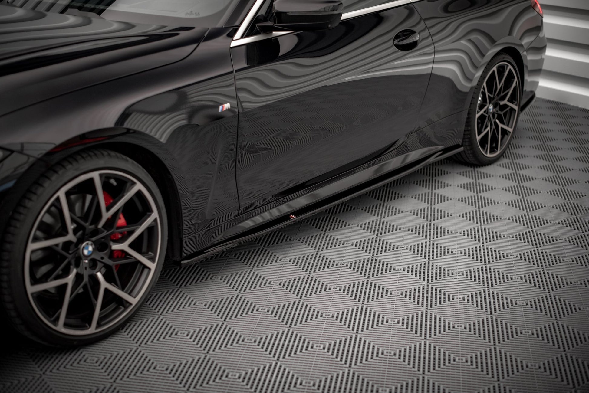 Seitenschweller Ansatz für V.3 für BMW 4er M-Paket G22 schwarz matt