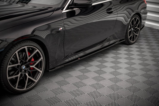 Seitenschweller Ansatz für V.3 für BMW 4er M-Paket G22 Carbon Look