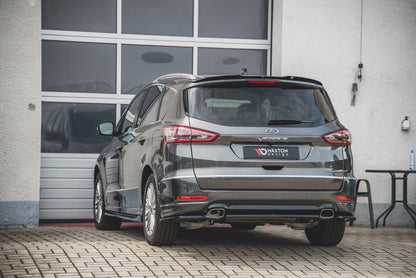 Heck Ansatz Flaps Diffusor für Ford S-Max Vignale Mk2 Facelift Carbon Look