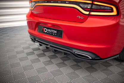 Mittlerer Diffusor Heck Ansatz DTM Look für Dodge Charger RT Mk7 Facelift schwarz Hochglanz
