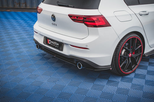 Mittlerer Diffusor Heck Ansatz für Volkswagen Golf 8 GTI schwarz matt