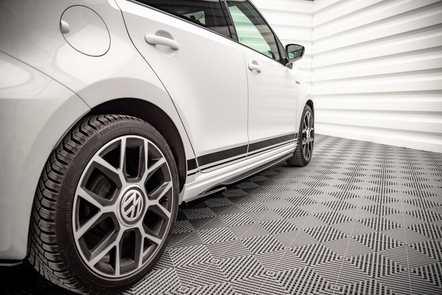Seitenschweller Ansatz für Volkswagen Up GTI schwarz matt