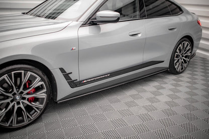 Seitenschweller Ansatz für V.1 für BMW 4er Gran Coupe M-Paket G26 Carbon Look