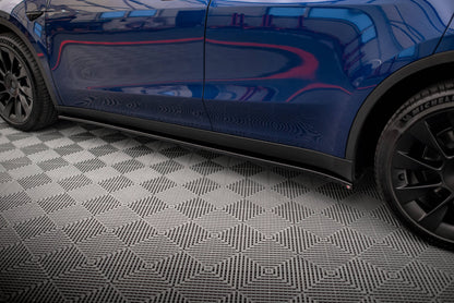 Seitenschweller Ansatz für V.2 für Tesla Model Y Carbon Look
