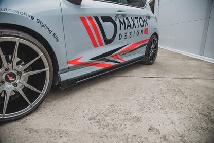 Robuste Racing Seitenschweller Ansatz für für + Front Stoßstangen Racing Flaps passend für Ford Fiesta Mk8 ST / ST-Line sc...