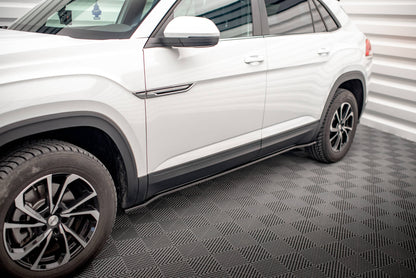 Seitenschweller Ansatz für Volkswagen Atlas Cross Sport schwarz matt